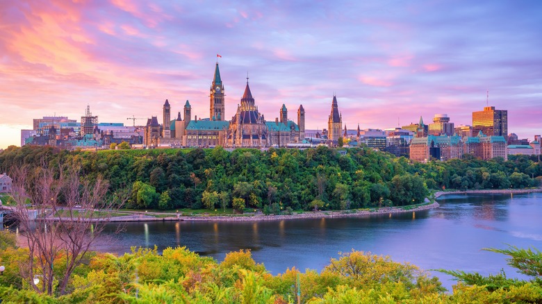 Ottawa skyline along river