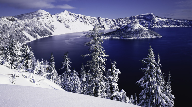 Crater Lake on a winter day