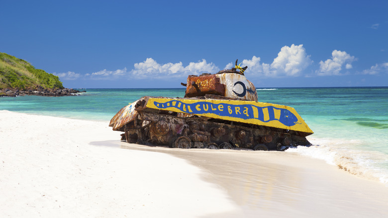Rusted tank on Culebra beach