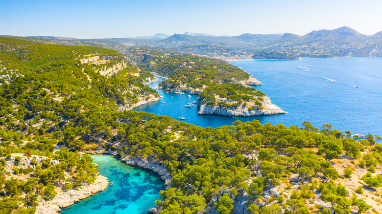 coves in water along coastline