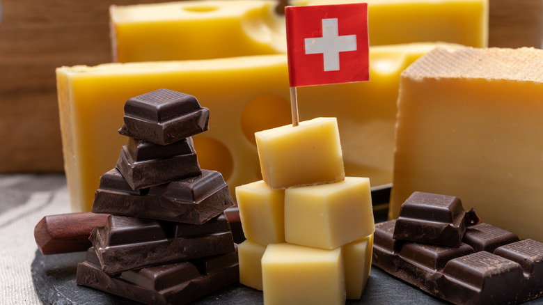 Swiss cheese and chocolate