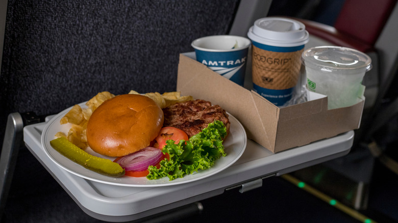 Food items onboard an Amtrak train