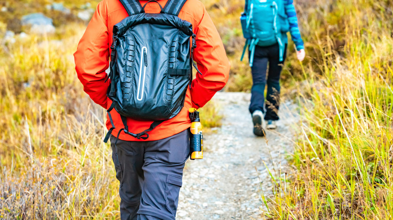 Hiker carrying bear spray