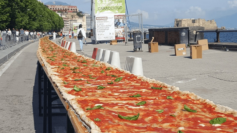 Very long pizza