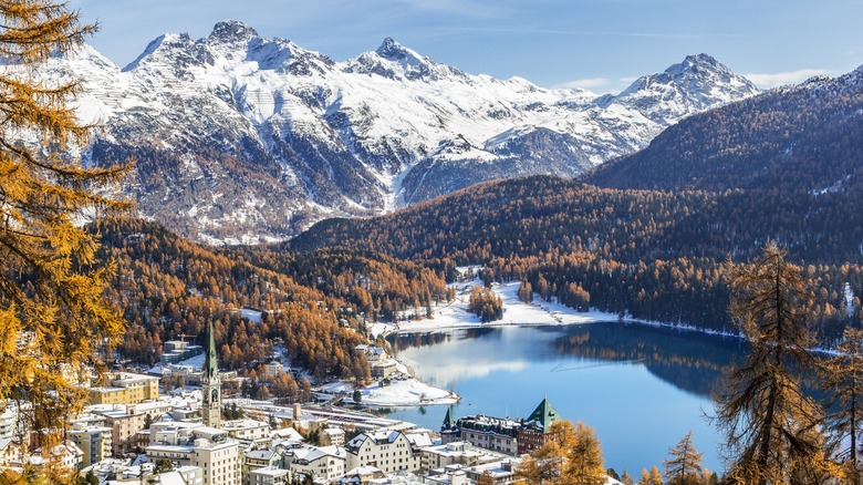 St. Moritz town from above