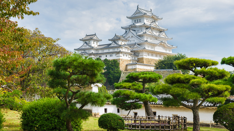 Looking out onto Himeji Castle