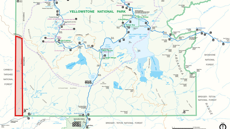 Red "Zone of Death" on Yellowstone map