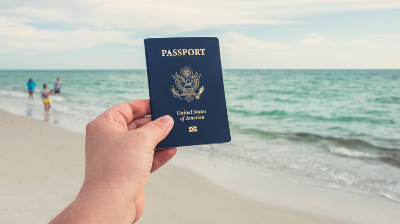Person holding a US passport