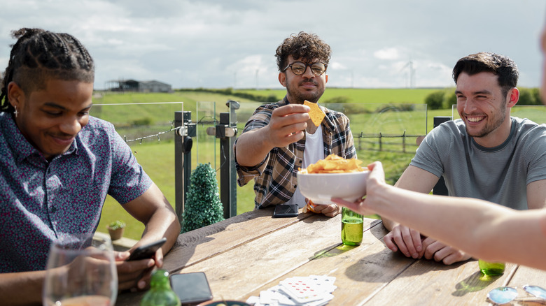 people eating chips