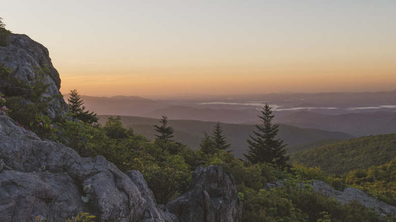 Sunrise from rocky outcropping