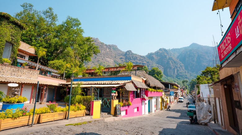 Street view of colorful Tepoztlán