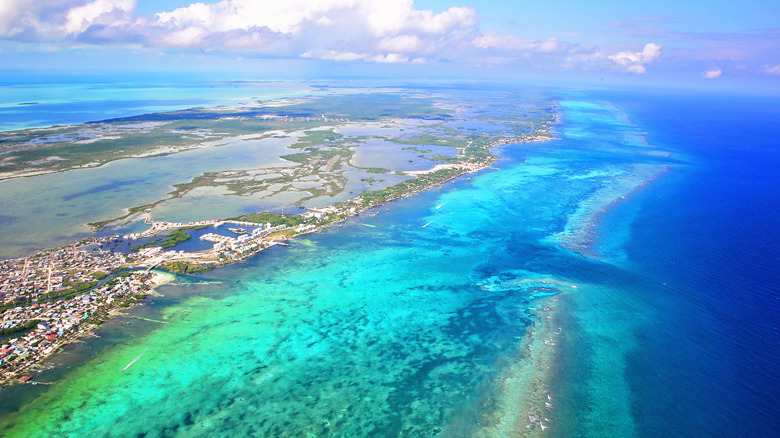 San Pedro, Belize from above