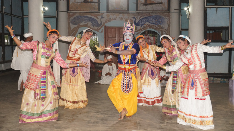 Performance at a Satra on Majuli