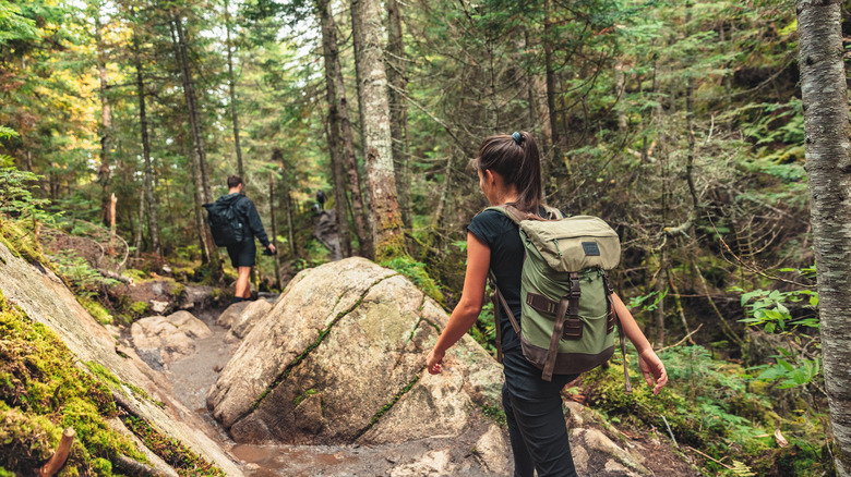 Couple on a hiking trail