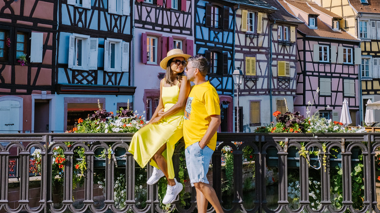 Couple in Colmar in summer