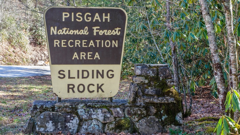 sliding rock sign