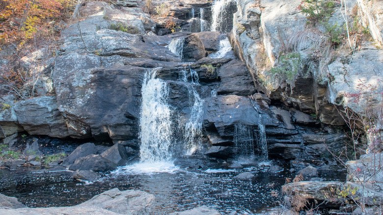 Waterfall with rock formation