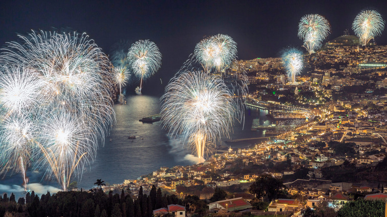 Fireworks in Madeira harbour