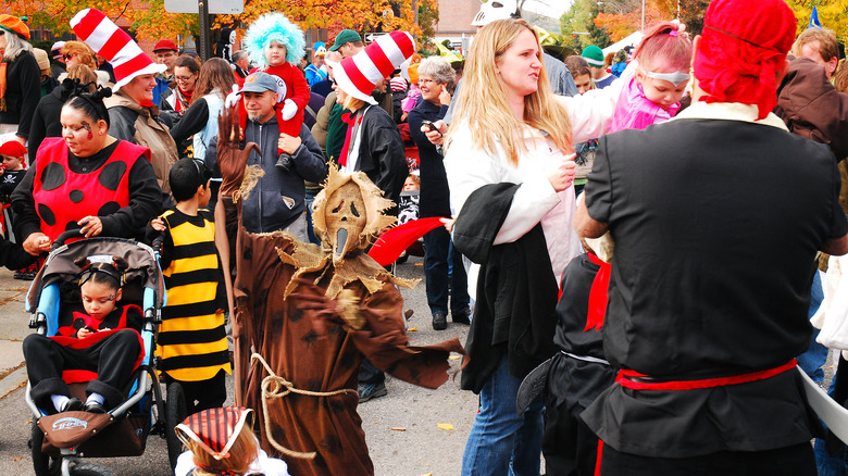 Halloween parade crowd