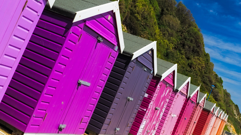 Colorful houses of Bournemouth Beach
