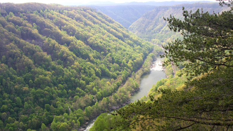 Hills and a river