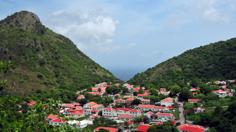 Village between mountains