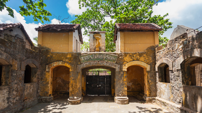 Gate to prison museum in Con Dao