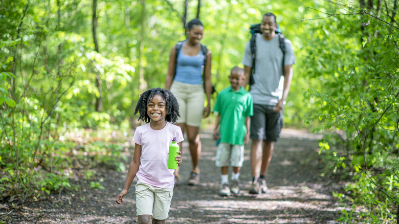 Family hiking