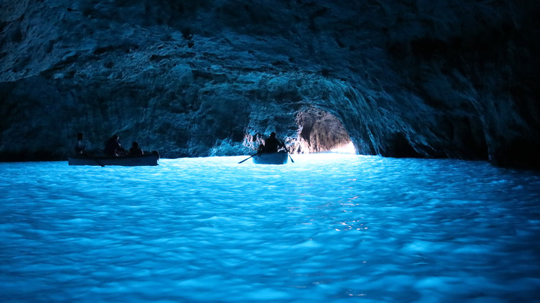 Glowing blue water Blue Grotto