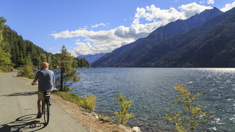 bicyclist in Stehekin