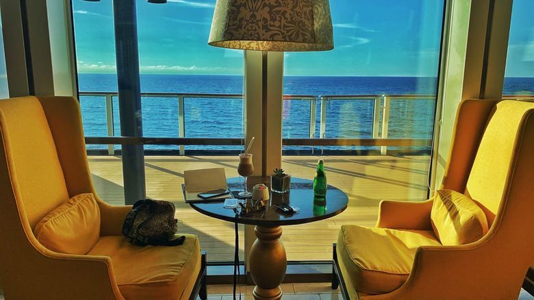 coffee shop table onboard cruise 
