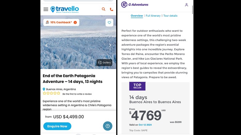 Travello and G Adventures tour comparison