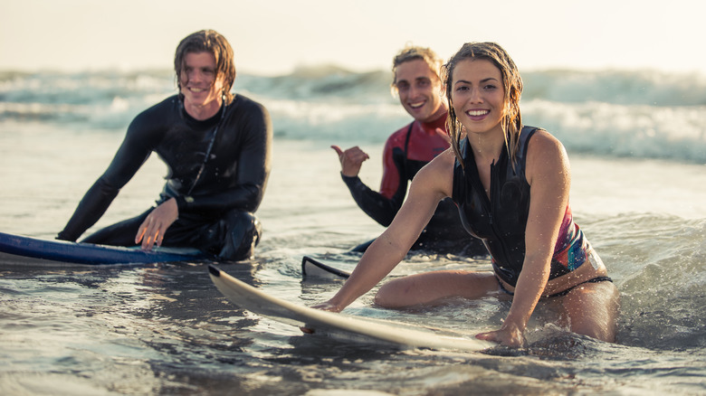 Surfers at Malibu Surfrider Beach