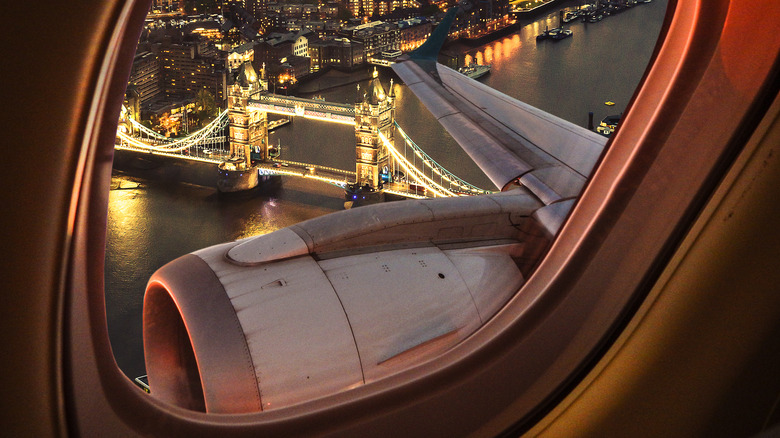 night view from plane