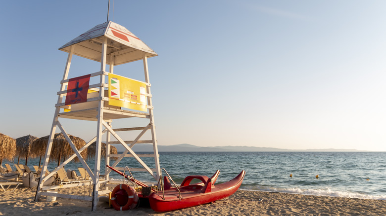 Lifeguard tower near the water