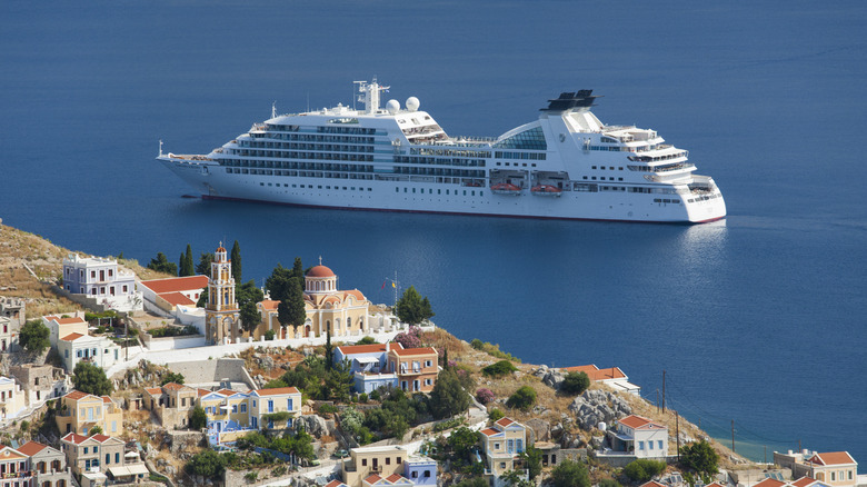 cruise ship docked off old town