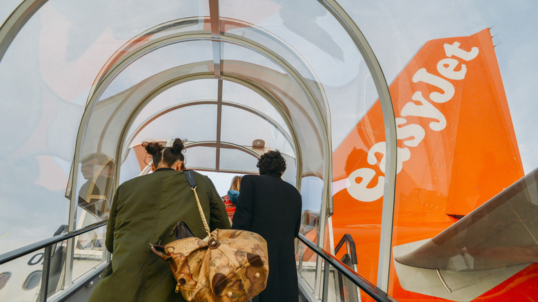 Passengers boarding an EasyJet flight