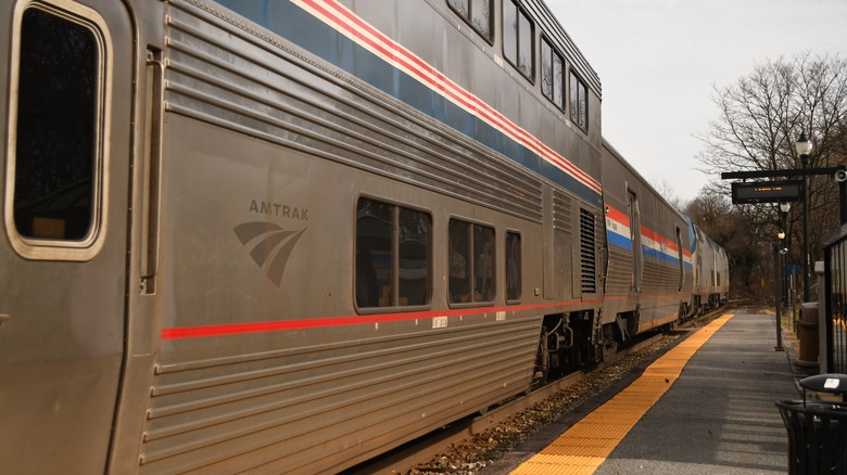 Amtrak train at station