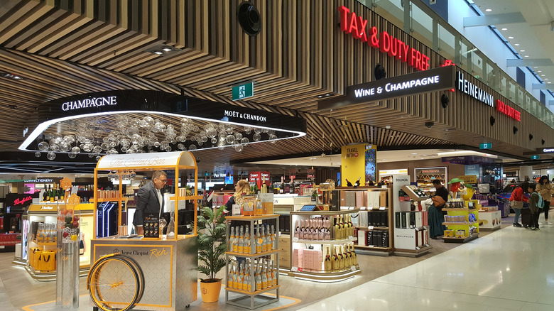 Duty free shops at airport