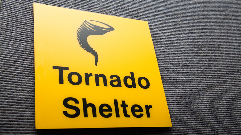 tornado shelter sign