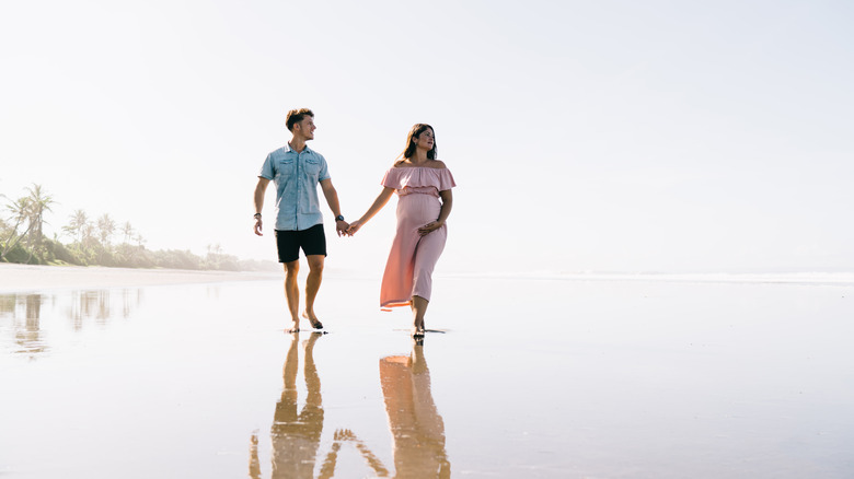 Couple walking together