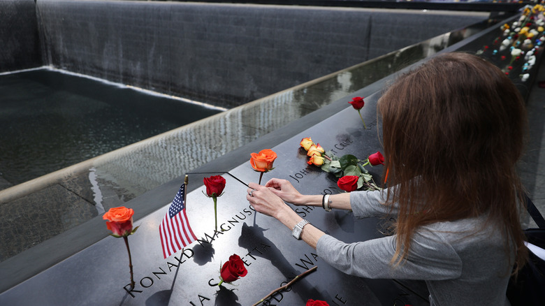 girl at Ground Zero memorial