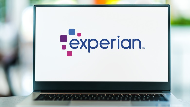 Experian logo on laptop 