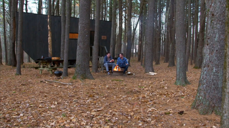 Getaway founders outside a cabin