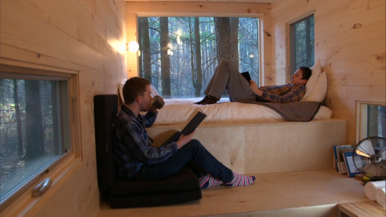 Getaway co-founders in a cabin