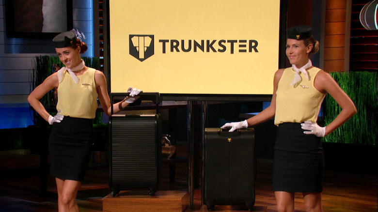 Trunkster models display Trunkster case on Shark Tank Season 7