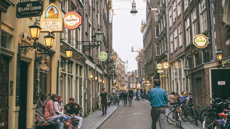 people walking down Zeedijk