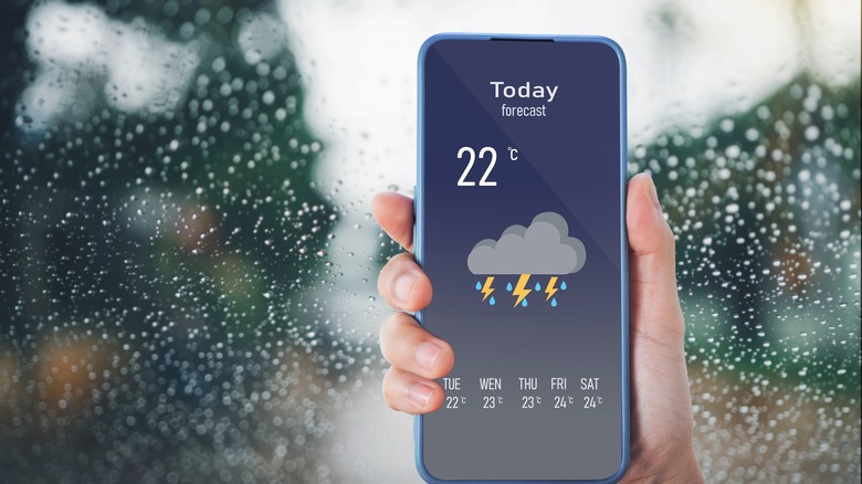weather app on phone