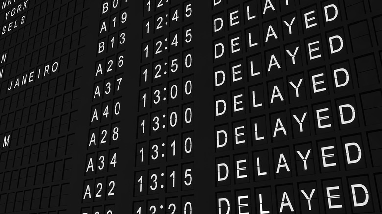 Flight departure board delays