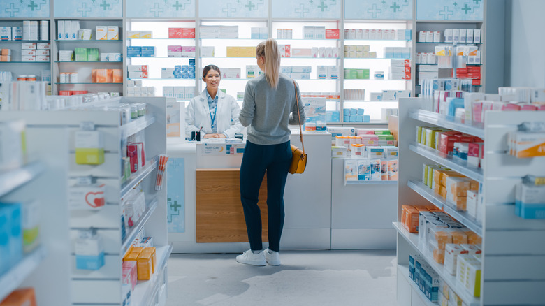 Woman in drugstore